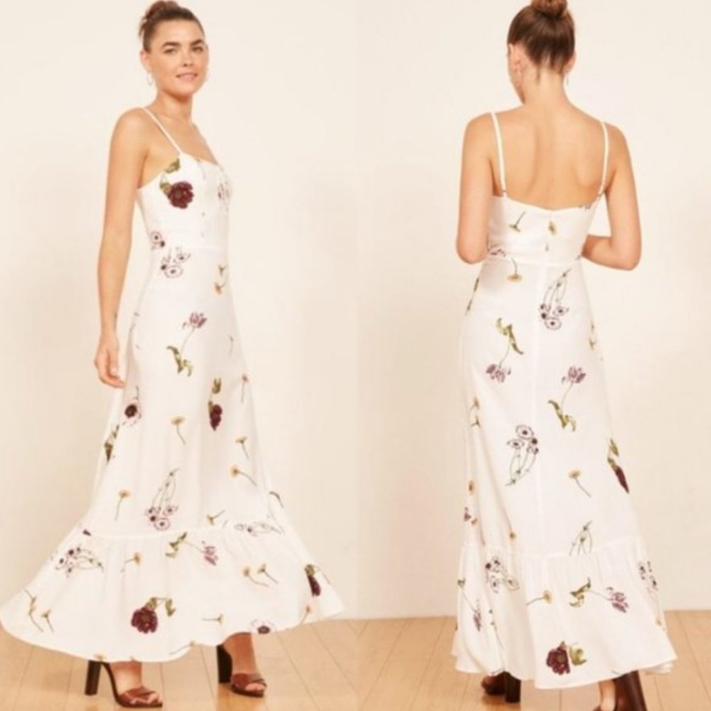 Reformation Prairie Dress in Gardenia Size 0